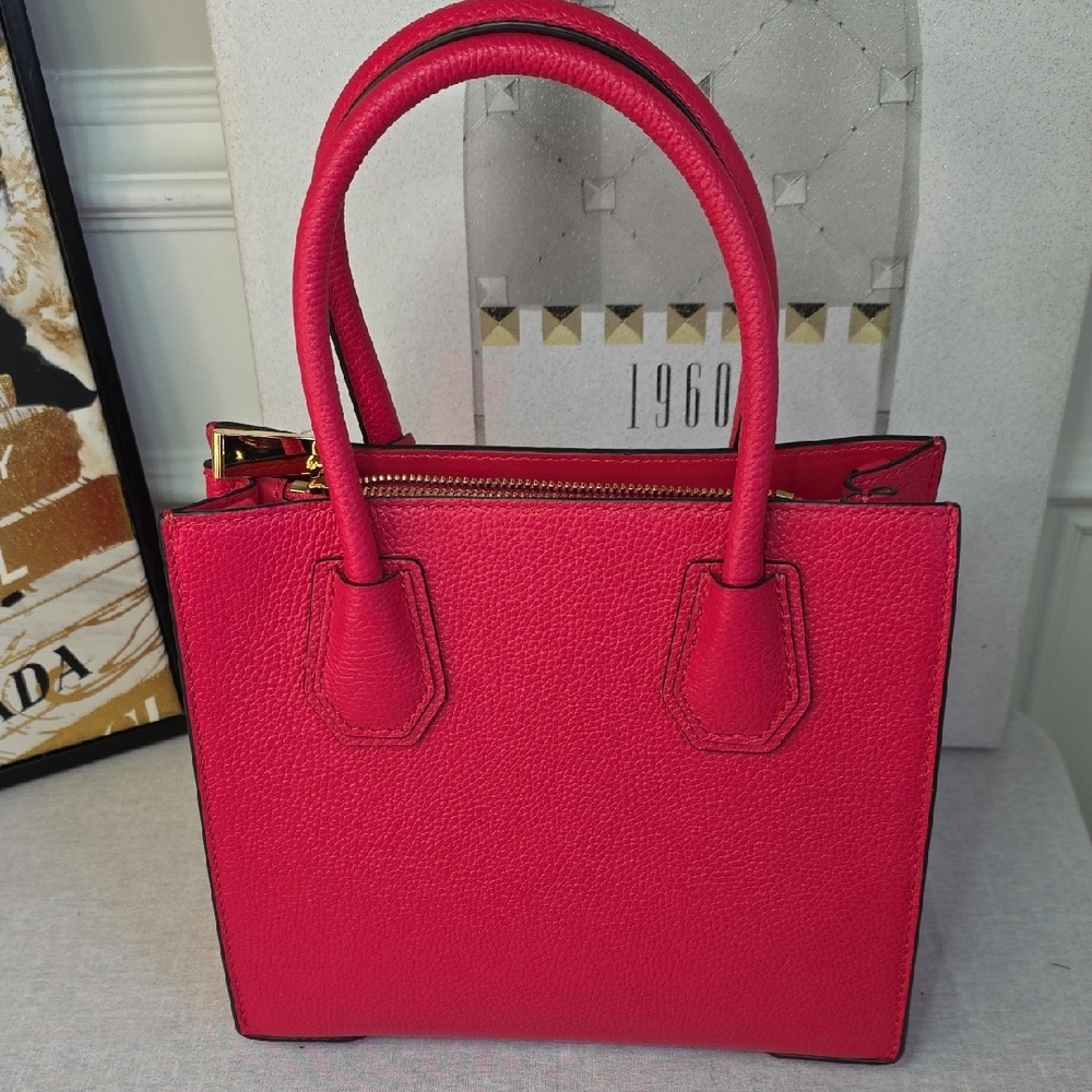 Michael Kors Floral Applique Leather Satchel Bag - Picture 5 of 10